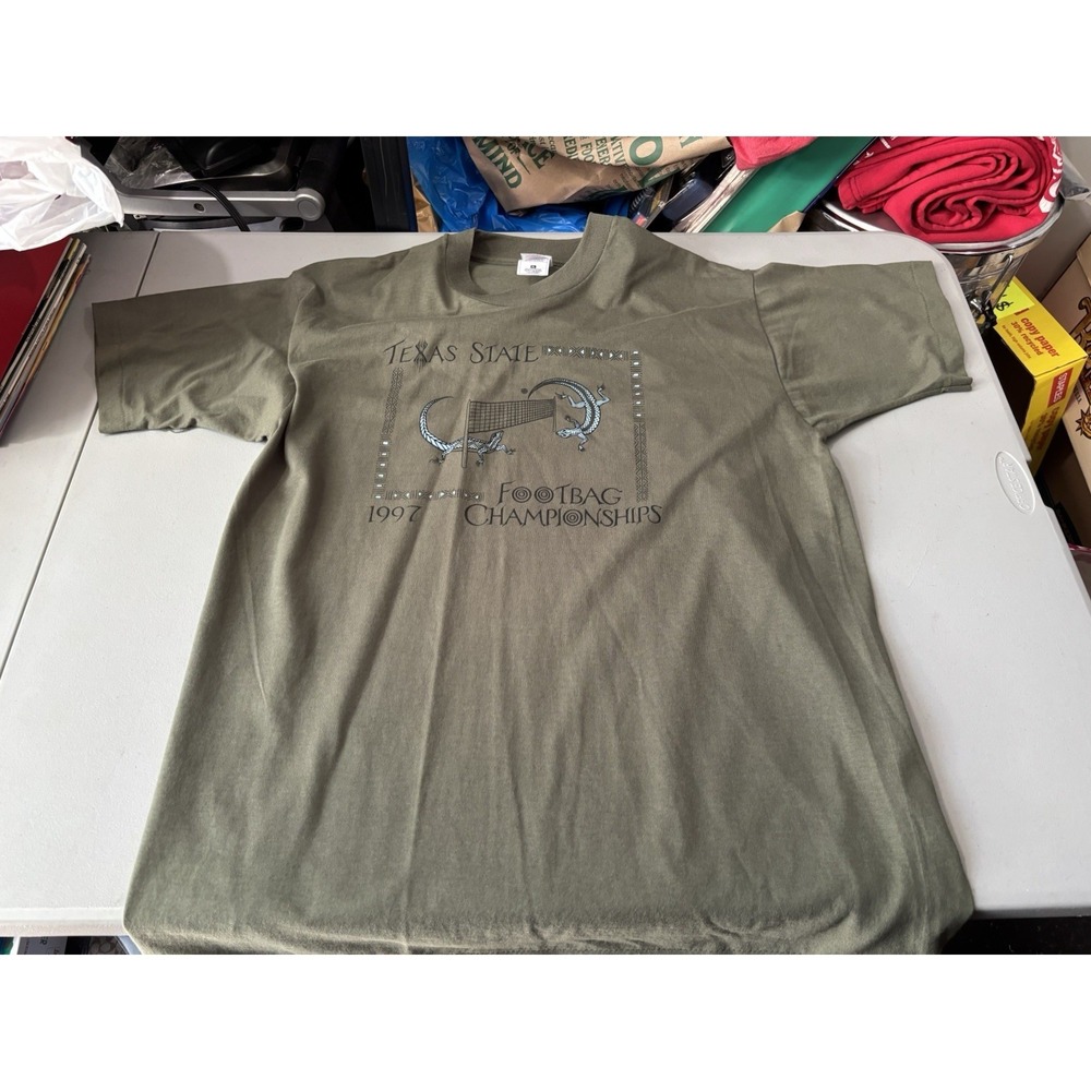 Vtg 1997 Footbag Championship Olive XL Tshirt